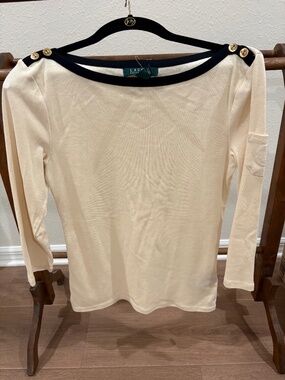 Ralph Lauren Women’s 3/4  Sleeve Boat Neck Top